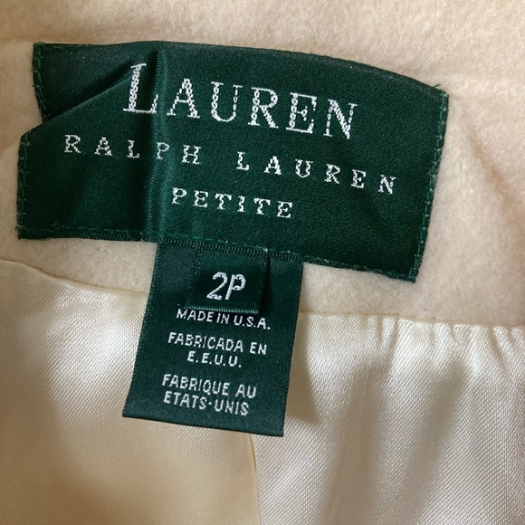 Lauren Ralph Lauren ivory wool coat 2P - Picture 5 of 6